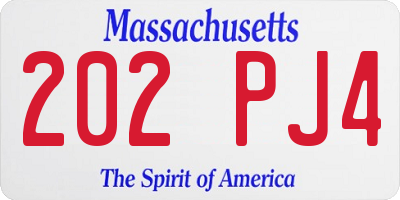MA license plate 202PJ4