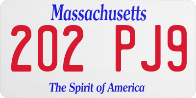 MA license plate 202PJ9