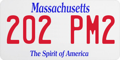 MA license plate 202PM2