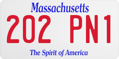MA license plate 202PN1