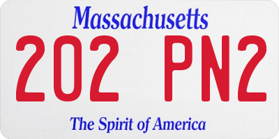 MA license plate 202PN2