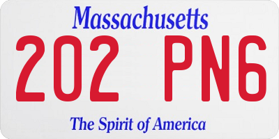 MA license plate 202PN6