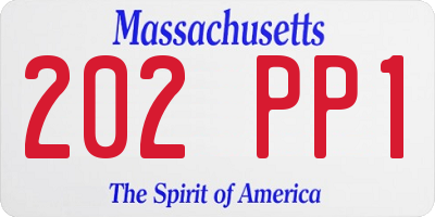 MA license plate 202PP1