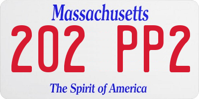MA license plate 202PP2