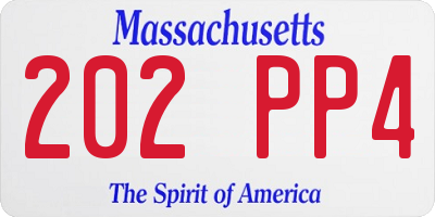 MA license plate 202PP4