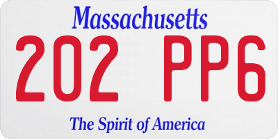 MA license plate 202PP6