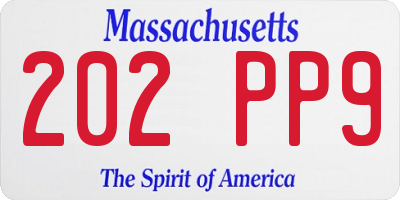 MA license plate 202PP9