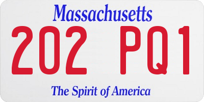 MA license plate 202PQ1