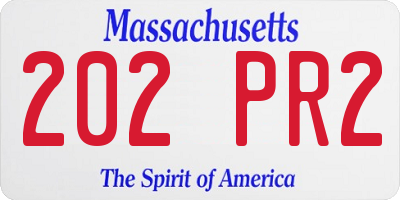 MA license plate 202PR2