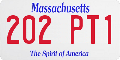 MA license plate 202PT1