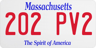 MA license plate 202PV2