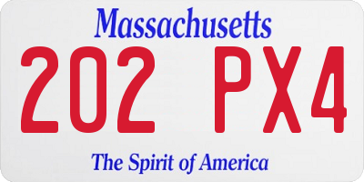 MA license plate 202PX4