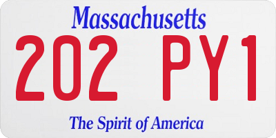 MA license plate 202PY1