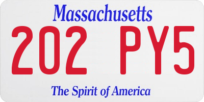MA license plate 202PY5