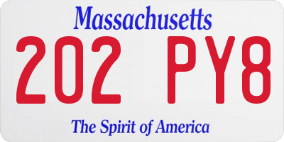MA license plate 202PY8