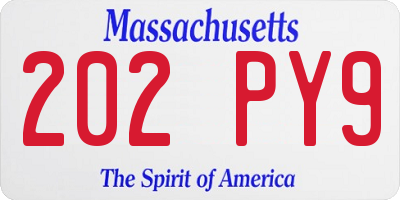 MA license plate 202PY9