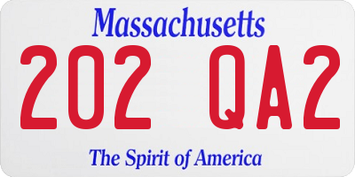 MA license plate 202QA2