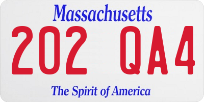 MA license plate 202QA4