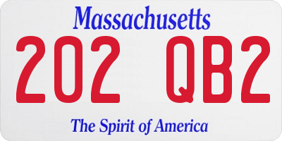 MA license plate 202QB2