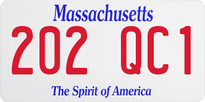 MA license plate 202QC1