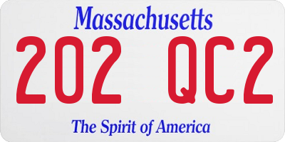 MA license plate 202QC2