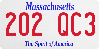MA license plate 202QC3