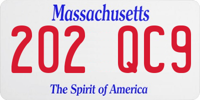 MA license plate 202QC9