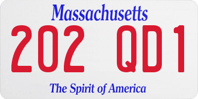 MA license plate 202QD1