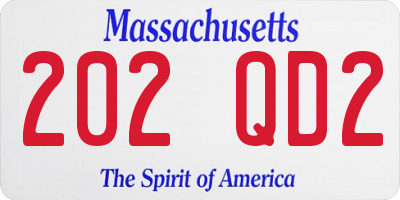 MA license plate 202QD2