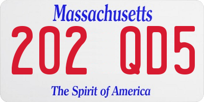 MA license plate 202QD5