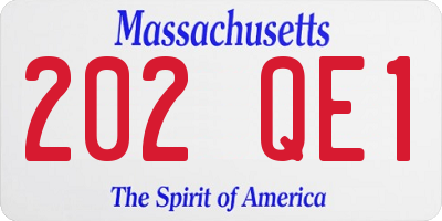 MA license plate 202QE1