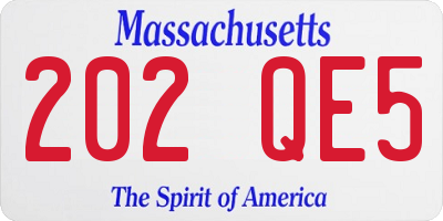 MA license plate 202QE5