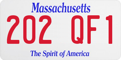 MA license plate 202QF1