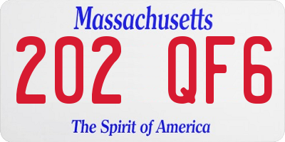 MA license plate 202QF6