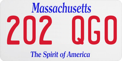MA license plate 202QG0