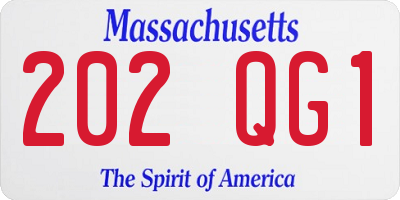 MA license plate 202QG1