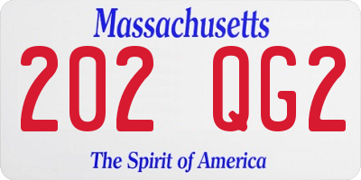 MA license plate 202QG2