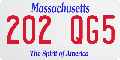 MA license plate 202QG5