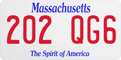 MA license plate 202QG6
