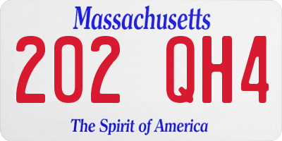 MA license plate 202QH4