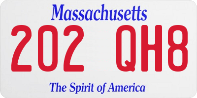 MA license plate 202QH8
