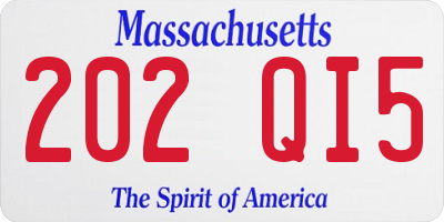 MA license plate 202QI5