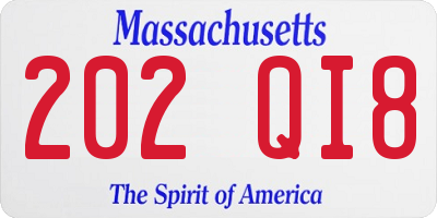 MA license plate 202QI8