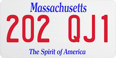MA license plate 202QJ1