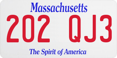 MA license plate 202QJ3