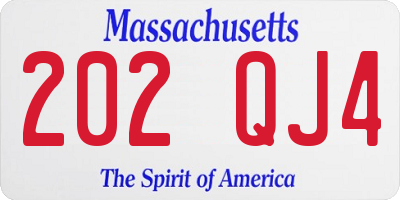 MA license plate 202QJ4