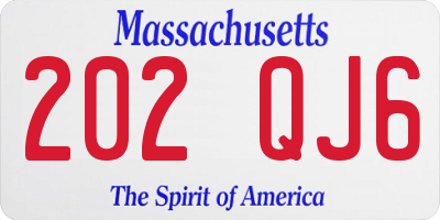 MA license plate 202QJ6