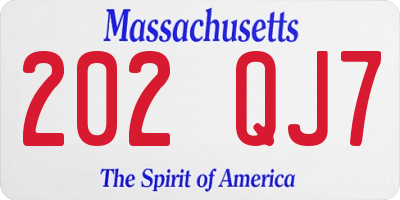 MA license plate 202QJ7