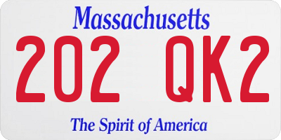 MA license plate 202QK2