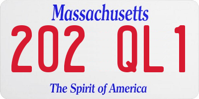 MA license plate 202QL1